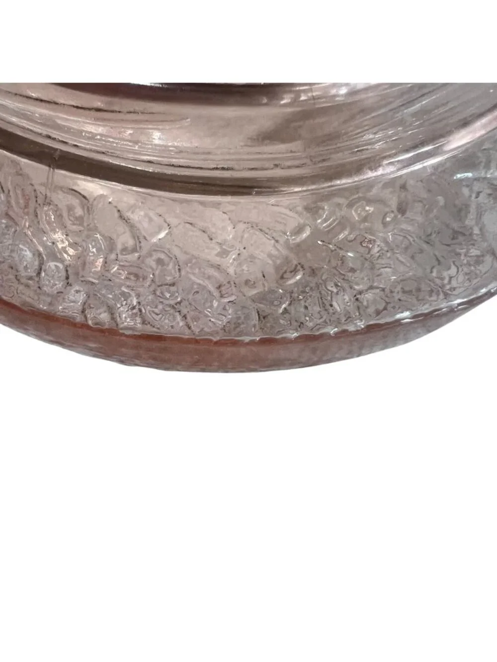 Vintage Pink Depression Glass Flower Frog Round Textured Design Superb